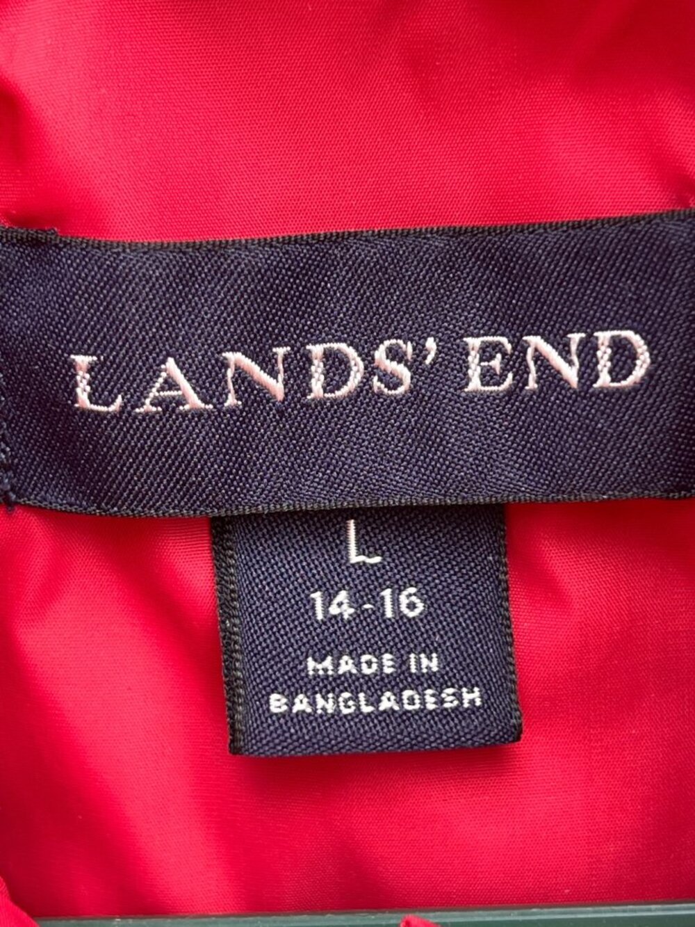 Lands End Women's Red Down Puffer Vest Size Large Insulated Snap Closure Pockets - Picture 8 of 12